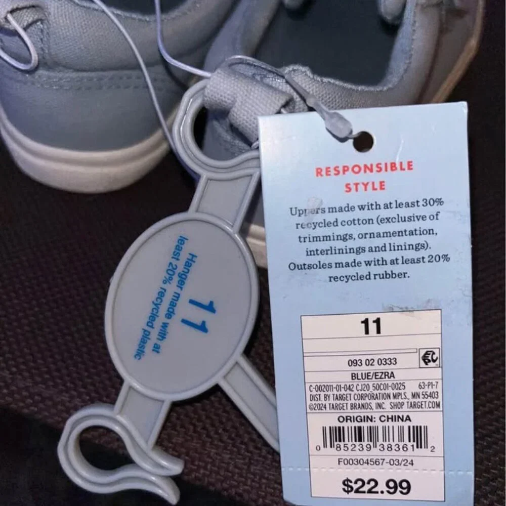 Cat & Jack Blue Sneakers Shoes, Kids Size 11, NWT